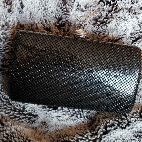 Sondra Roberts Handbags - Sondra Roberts Black Metal Mesh Clutch